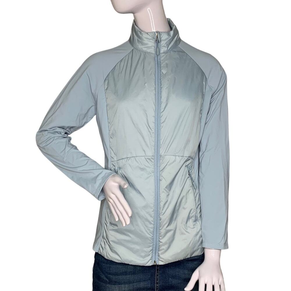 32 Cool Degrees Wind Breaker Jacket Zipper Pockets Light Blue Zipper Down Size S